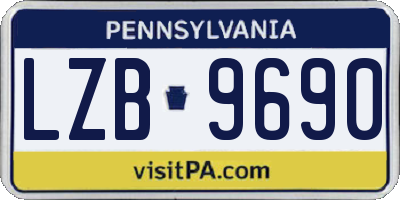 PA license plate LZB9690