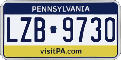 PA license plate LZB9730