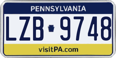 PA license plate LZB9748