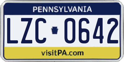PA license plate LZC0642
