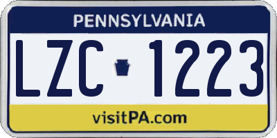 PA license plate LZC1223