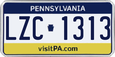 PA license plate LZC1313