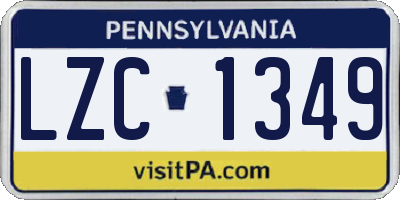 PA license plate LZC1349