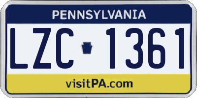 PA license plate LZC1361