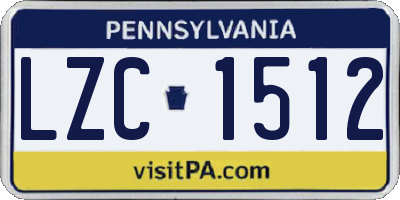 PA license plate LZC1512