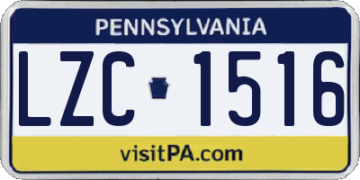 PA license plate LZC1516