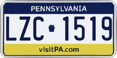 PA license plate LZC1519