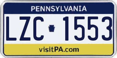 PA license plate LZC1553