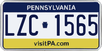 PA license plate LZC1565