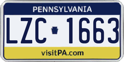 PA license plate LZC1663
