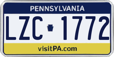 PA license plate LZC1772