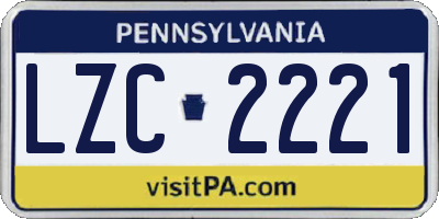 PA license plate LZC2221