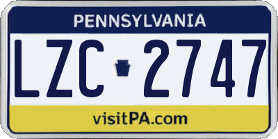 PA license plate LZC2747