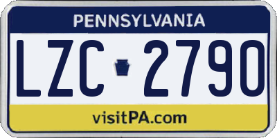 PA license plate LZC2790