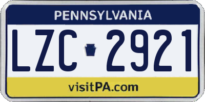 PA license plate LZC2921