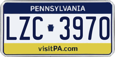 PA license plate LZC3970