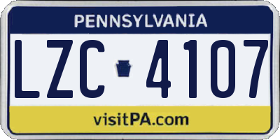 PA license plate LZC4107