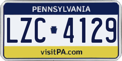 PA license plate LZC4129