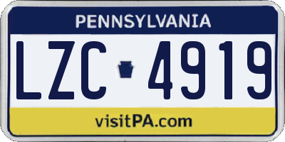 PA license plate LZC4919