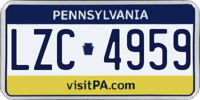 PA license plate LZC4959