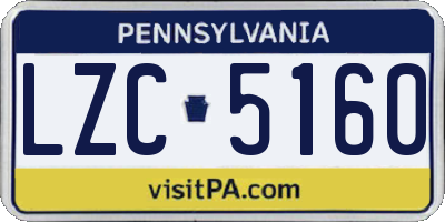 PA license plate LZC5160
