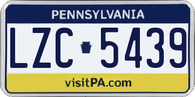 PA license plate LZC5439