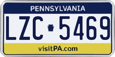 PA license plate LZC5469