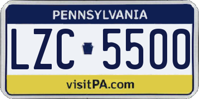 PA license plate LZC5500