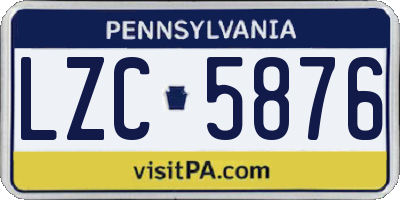 PA license plate LZC5876