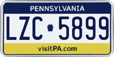 PA license plate LZC5899