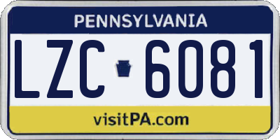 PA license plate LZC6081