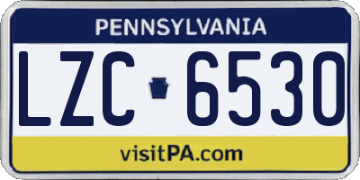 PA license plate LZC6530