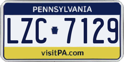 PA license plate LZC7129