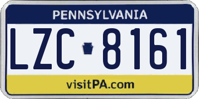 PA license plate LZC8161