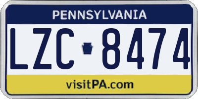 PA license plate LZC8474