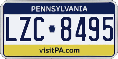 PA license plate LZC8495