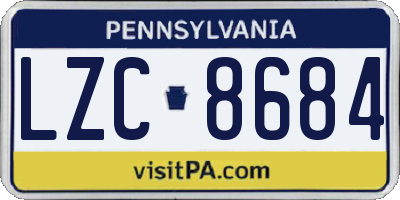 PA license plate LZC8684
