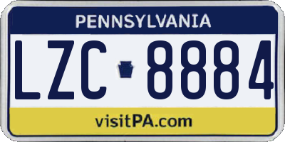 PA license plate LZC8884