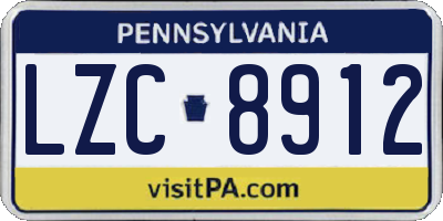 PA license plate LZC8912