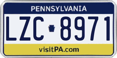 PA license plate LZC8971