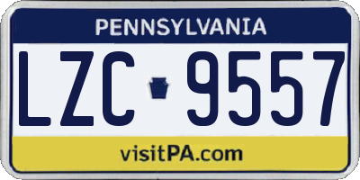 PA license plate LZC9557