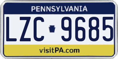 PA license plate LZC9685