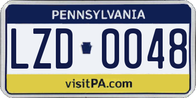 PA license plate LZD0048
