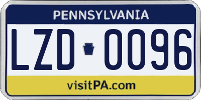 PA license plate LZD0096