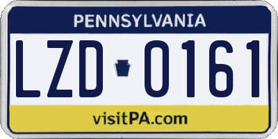 PA license plate LZD0161