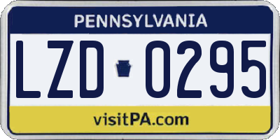 PA license plate LZD0295