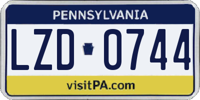 PA license plate LZD0744