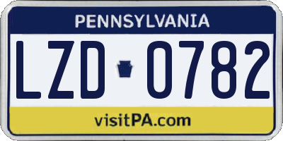 PA license plate LZD0782