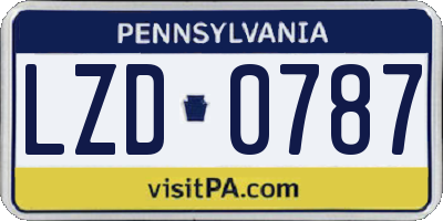 PA license plate LZD0787