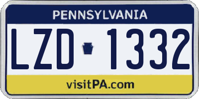 PA license plate LZD1332